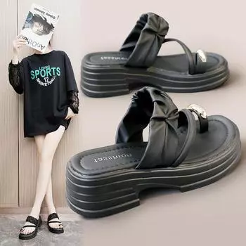 Женские модные сандалии, летние, новые, дышащие, удобные, тапочки, пляжные, для девушек, сандалии, французские шлепанцы, туфли на платформе, Mujer 35