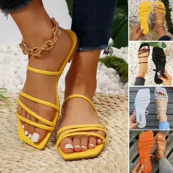 Женские модные сандалии на плоской подошве с открытым носком, удобная повседневная обувь, тапочки со змеиным галстуком 41 чёрный