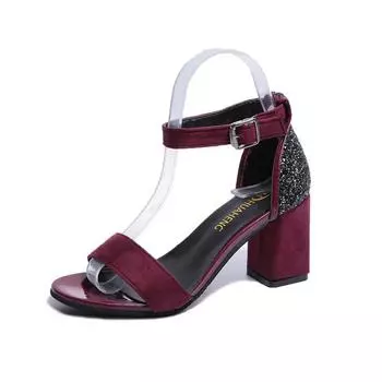 Женские модные сандалии с открытым носком, обувь на высоком каблуке, сексуальные туфли-лодочки, сандалии на платформе 35 чёрный