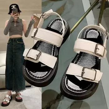 Женские модные сандалии с полой подошвой 35 белый