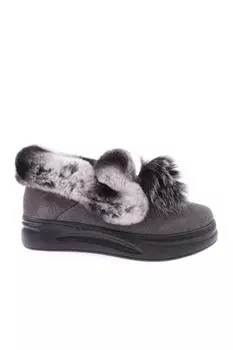 Женские модные сапоги с перьями на толстой подошве