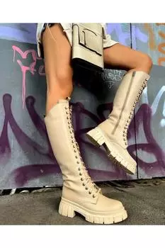 Женские модные сапоги Sophia на шнуровке с длинными молниями
