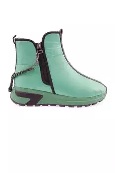 Женские модные серебряные каменные сапоги на толстой подошве с застежкой-молнией