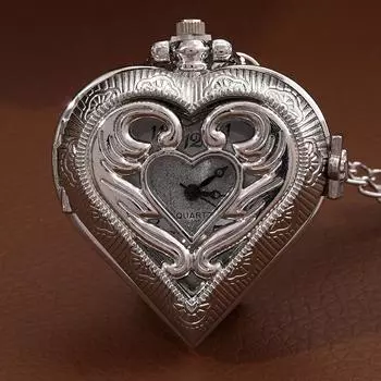 Женские модные серебряные кварцевые карманные часы с полым дизайном, идеально подходящие для подарков