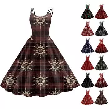 Женские модные сексуальные без бретелек готические коктейльные рождественские графические принтованные винтажные длинные платья M винный