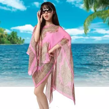 Женские модные шарфы с цветочным принтом и неровным подолом, шарф-шаль, солнцезащитный крем, защита от ультрафиолета One size жёлтый