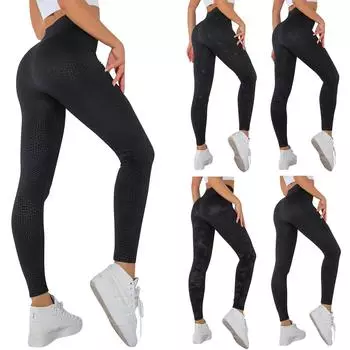 Женские модные штаны для йоги с высокой талией для упражнений на подъем бедер, фитнеса и бега M коричневый