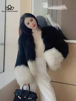 Женские модные шубы, женские осенне-зимние верхние цветные куртки из искусственного меха, элегантные толстые теплые куртки из искусственного меха для женщин one size