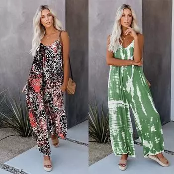 Женские модные стильные комбинезоны, летние комбинезоны, разноцветные повседневные комбинезоны без рукавов с v-образным вырезом для девочек, комбинезон S синий