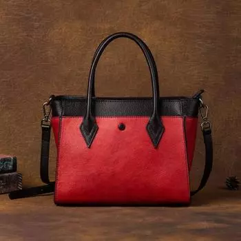 Женские модные сумки из натуральной кожи, винтажные дизайнерские сумки через плечо, брендовая сумка на плечо 30*20*12cm красный