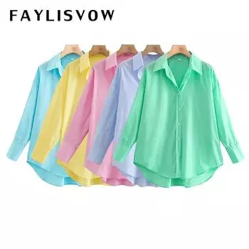 Женские модные свободные асимметричные блузки из поплина, винтажные женские рубашки на пуговицах с длинными рукавами, шикарные топы Blusas L белый