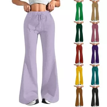 Женские модные свободные брюки-карго с завязками на талии, однотонные, расклешенные L коричневый