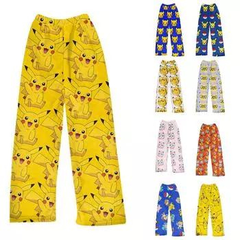 Женские модные свободные брюки с забавным принтом в стиле casual спортивные брюки повседневные брюки M светло-синий