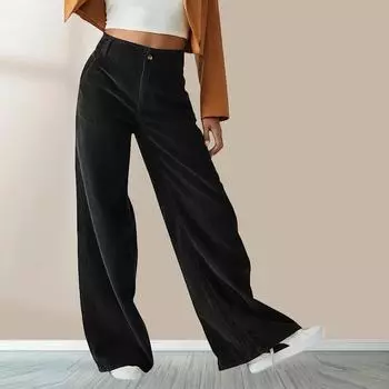 Женские модные свободные и свисающие брюки с высокой талией, облегающие повседневные прямые брюки M