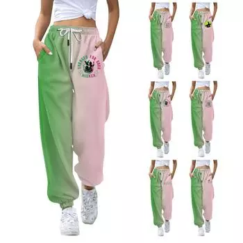 Женские модные свободные однотонные повседневные спортивные брюки с завязками на талии XXXL