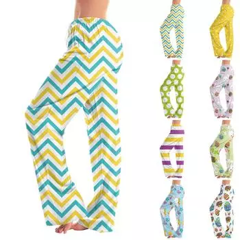 Женские модные свободные повседневные брюки с пасхальным принтом XXL