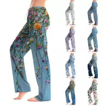 Женские модные свободные повседневные брюки с принтом банта XXXL