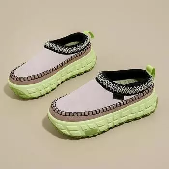 Женские модные тапочки Baotou, зимние, новые, с круглой головкой, замшевые, подходящего цвета, с толстой подошвой, противоскользящие, износостойкие, из хлопка 35 светло-зеленый