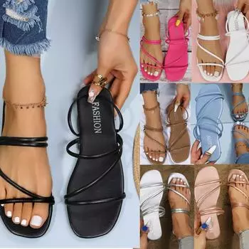 Женские модные тапочки, повседневные однотонные римские тапочки на плоской подошве с кристаллами, сандалии, обувь 37 коричневый