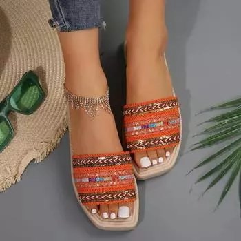 Женские модные тапочки с плоской подошвой, одно слово, женская обувь, удобные летние пляжные сандалии на открытом воздухе, роскошные женские дизайнерские сандалии 36 красный