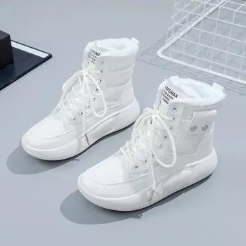 Женские модные теплые зимние ботинки, повседневная обувь с высоким берцем, размер 35–40 35 белый