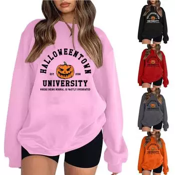 Женские модные топы, повседневные свободные пуловеры в полоску с круглым вырезом и длинными рукавами XXL оранжевый