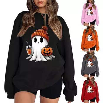 Женские модные топы, повседневные свободные пуловеры в полоску с круглым вырезом и длинными рукавами L чёрный