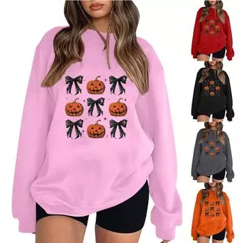 Женские модные топы, повседневные свободные пуловеры в полоску с круглым вырезом и длинными рукавами L розовый