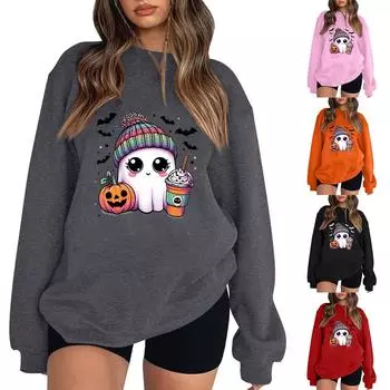 Женские модные топы, повседневные свободные пуловеры в полоску с круглым вырезом и длинными рукавами S