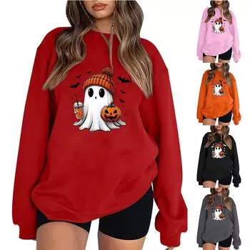 Женские модные топы, повседневные свободные пуловеры в полоску с круглым вырезом и длинными рукавами XXL оранжевый