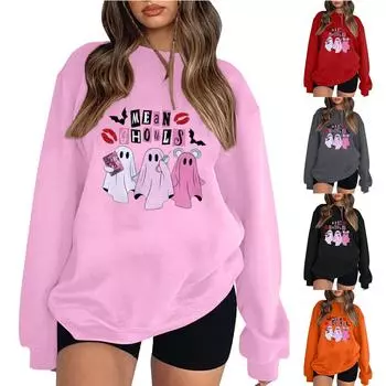 Женские модные топы, повседневные свободные пуловеры в полоску с круглым вырезом и длинными рукавами L чёрный