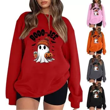 Женские модные топы, повседневные свободные пуловеры в полоску с круглым вырезом и длинными рукавами S красный