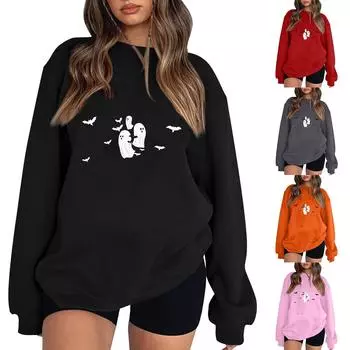 Женские модные топы, повседневные свободные пуловеры в полоску с круглым вырезом и длинными рукавами XXL красный