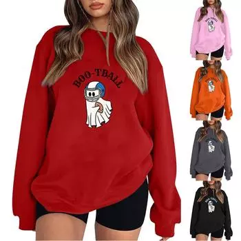 Женские модные топы, повседневные свободные пуловеры в полоску с круглым вырезом и длинными рукавами L чёрный