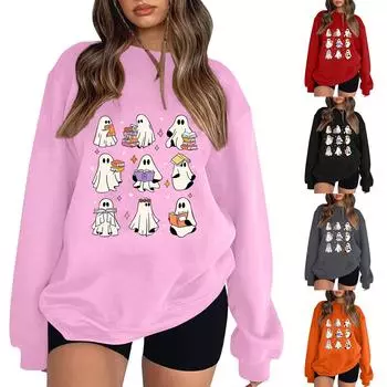 Женские модные топы, повседневные свободные пуловеры в полоску с круглым вырезом и длинными рукавами M красный