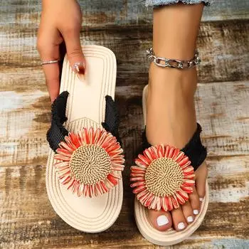 Женские модные трендовые разноцветные противоскользящие износостойкие шлепанцы с мягкой подошвой на плоской подошве 36