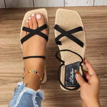 Женские модные трендовые тапочки на плоском каблуке с квадратной головкой, устойчивые к скольжению, износостойкие, с удобной мягкой подошвой 36