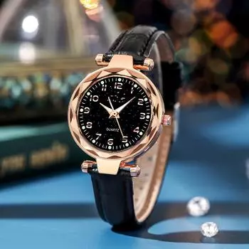 Женские модные трендовые водонепроницаемые кварцевые часы с поясом