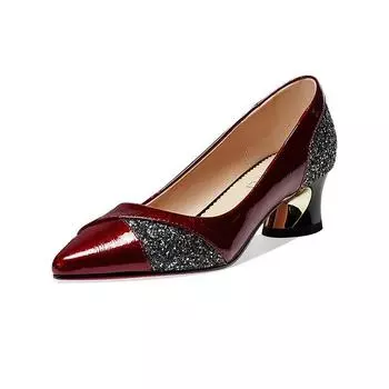 Женские модные туфли-лодочки на высоком каблуке без шнуровки 40 чёрный