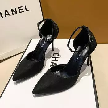 Женские модные туфли-лодочки с острым носком, черные, на высоком каблуке, французские туфли-шпильки, универсальные туфли, модельные туфли, свадебные туфли 34