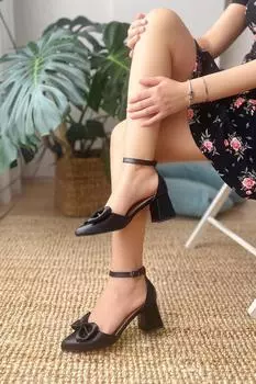 Женские модные туфли на каблуках, короткие повседневные удобные туфли на толстом каблуке из матовой кожи с бантом