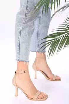 Женские модные туфли на каблуке Riva, бежевые туфли на каблуке с одним ремешком