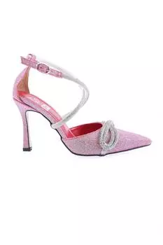 Женские модные туфли на каблуке с острым носком и низким вырезом по бокам с открытой перекрестной лентой