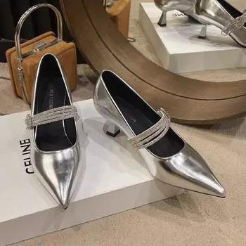 Женские модные туфли на высоком каблуке, осенние, новые, с заостренным носком, с неглубоким горлом, из мягкой кожи, с одним ботинком 35 чёрный