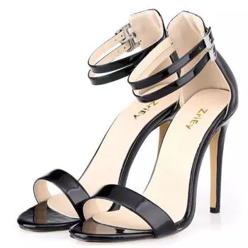 Женская мода туфли на высоком каблуке сексуальные черные туфли-лодочки с острым носком и ремешком на щиколотке женские туфли телесного цвета для вечеринок и свадеб 35 красный