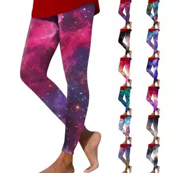 Женские модные уличные штаны Astral Printed Slim Fit Stretch Yoga Casual L чёрный