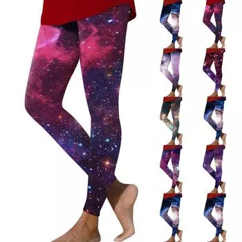 Женские модные уличные штаны Astral Printed Slim Fit Stretch Yoga Casual L темно-синий