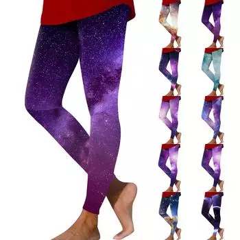 Женские модные уличные штаны Astral Printed Slim Fit Stretch Yoga Casual L темно-синий