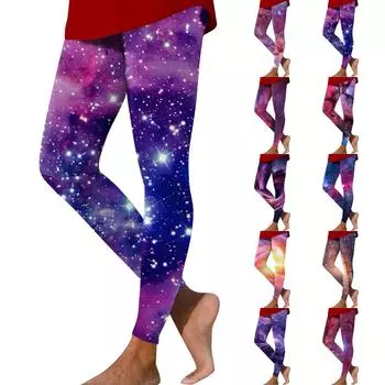 Женские модные уличные штаны Astral Printed Slim Fit Stretch Yoga Casual L темно-синий