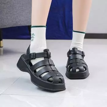 Женские модные универсальные пляжные сандалии на платформе с нескользящей подошвой 36 белый